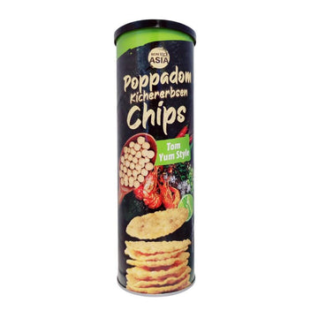 Poppadom Linse Kikærte Tom Yum Chips Bon Asia 70g