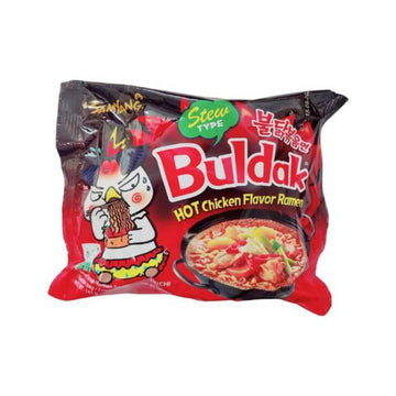 Suppevariant af Buldak nudler med hot chicken smag