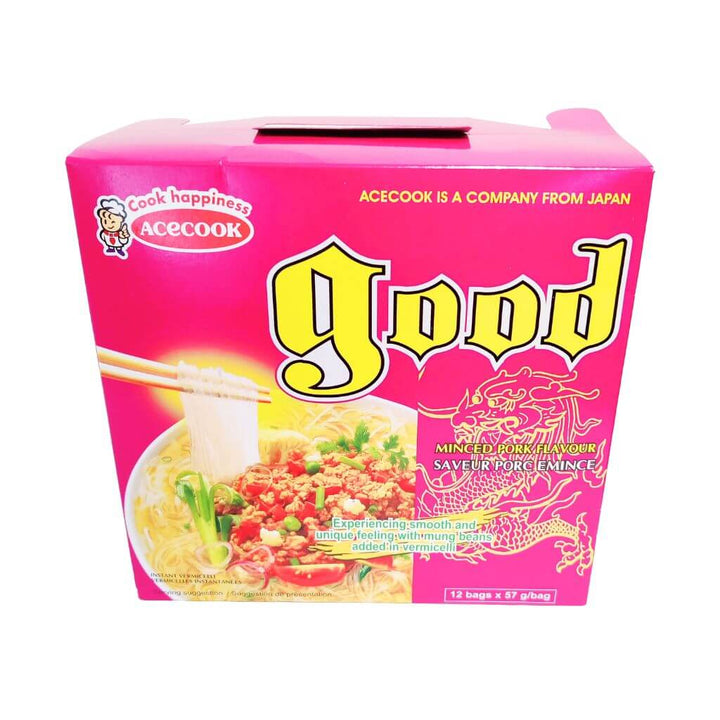 Bønne Vermicelli Hakket Svinekød Acecook 12x56g