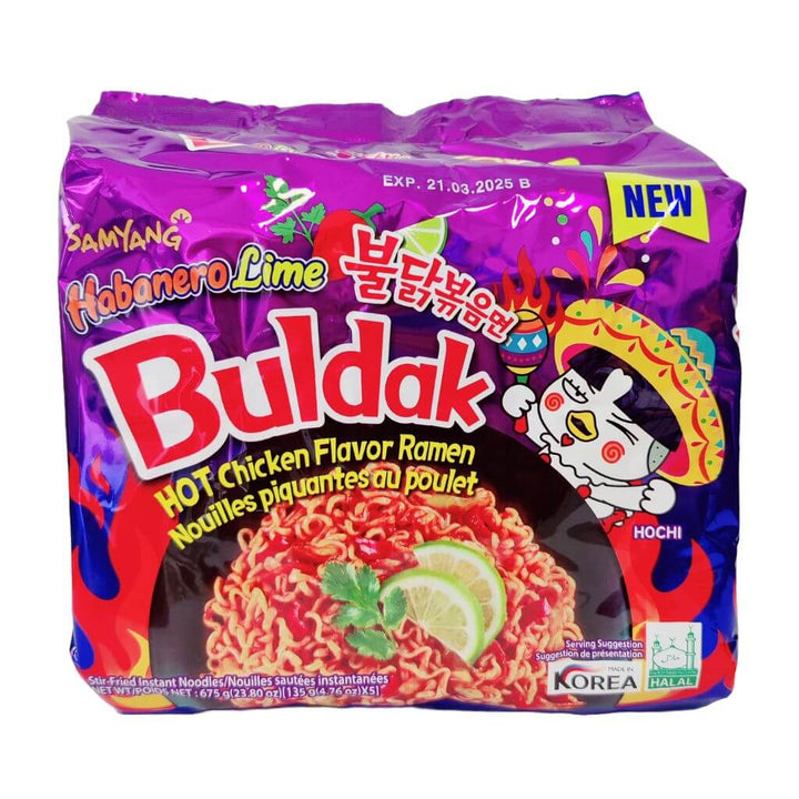 Buldak Hot Chicken Habanero Lime Flavour Samyang 5-Pak