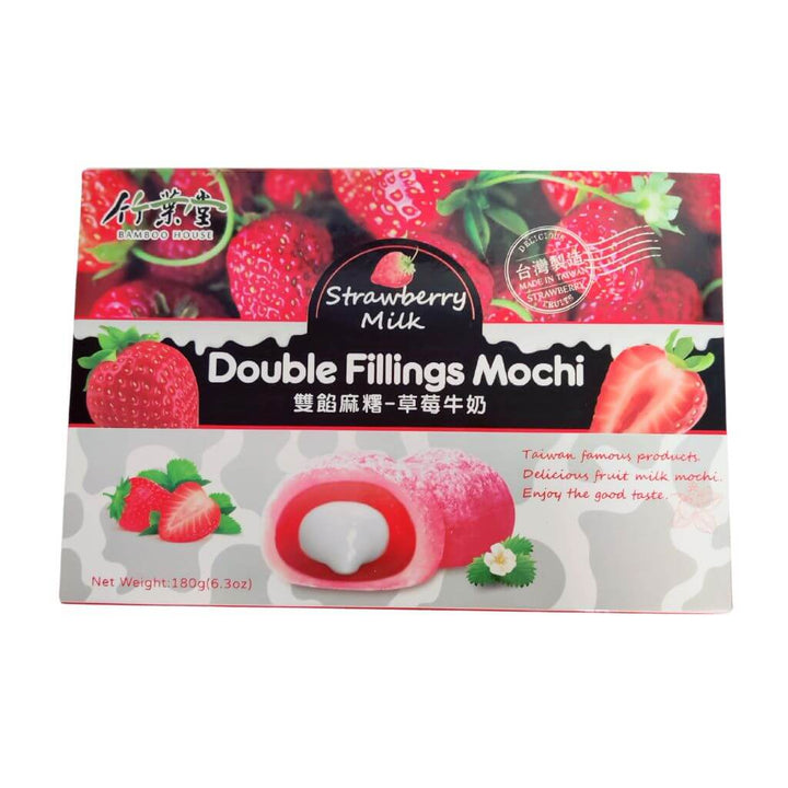 Double Fillings Mochi Strawberry Milk Bamboo House 180g